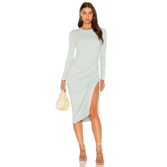 Sndys Revolve Winter Long Sleeve Bodycon Dress in Sky Blue Size 8 - Picture 1 of 7